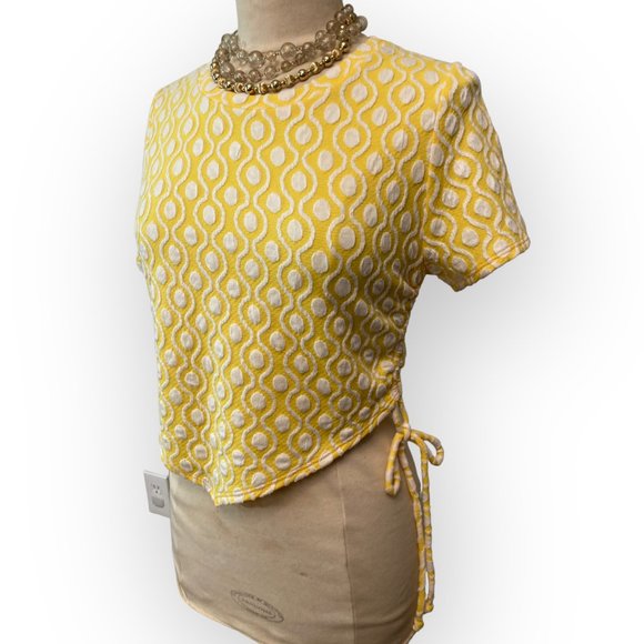 Hello Yellow Crop Top SZ XL - Picture 4 of 6